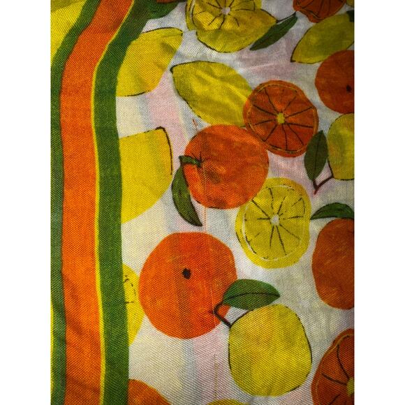 RARE Cabi Limited Edition La Dolce Vida Scarf Lemon Oranges Artsy Colorful Soft - Picture 4 of 6